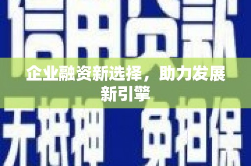 申扎企业融资新选择，助力发展新引擎