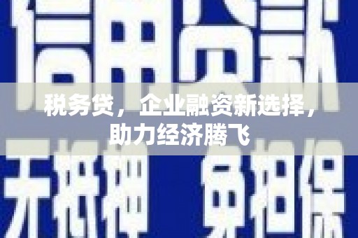 申扎税务贷，企业融资新选择，助力经济腾飞