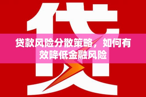 申扎贷款风险分散策略，如何有效降低金融风险