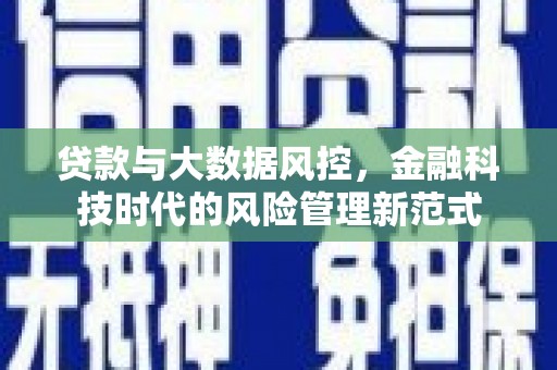 申扎贷款与大数据风控，金融科技时代的风险管理新范式
