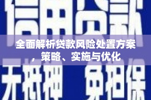 申扎全面解析贷款风险处置方案，策略、实施与优化